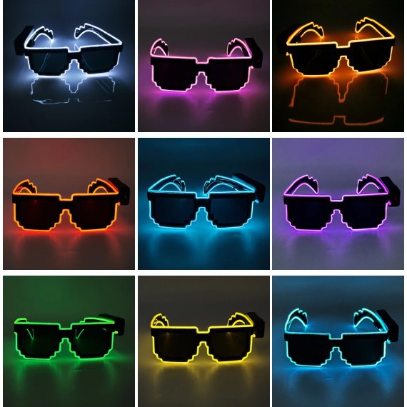 Gafas de sol LED para fiestas, estilo mosaico, geniales, brillantes, para día y noche, ambiente disco, KTV, bar, discoteca