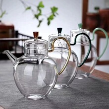 中式仿宋玻璃壶高硼硅耐高温花茶壶宋风手执花茶绿茶壶大号泡茶器