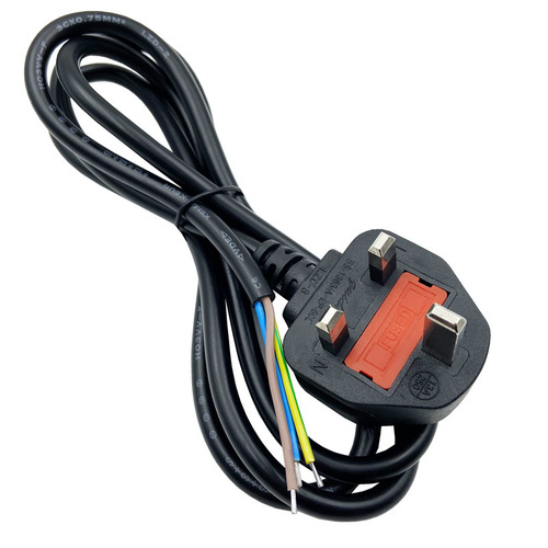 Pure copper British standard power cord plug connection cable Hong Kong plug cord stripped and tinned bare wire tail power cord three-core