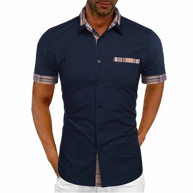 Nueva camisa casual de primavera 2023 para hombres sin planchar cardigan manga corta moda urbana solapa camisa de hombre