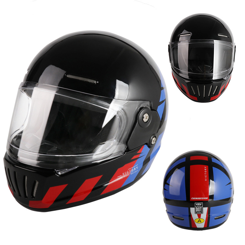 [En stock] 3C retro nuevo estándar nacional VGV coche eléctrico casco de motocicleta mujer DOT casco completo para hombres y mujeres