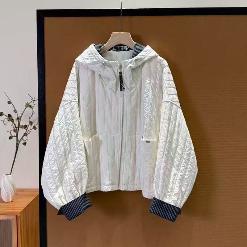 韩系高级感连帽轻薄棉衣棉服女冬季2025新款宽松保暖短款夹棉外套|undefined