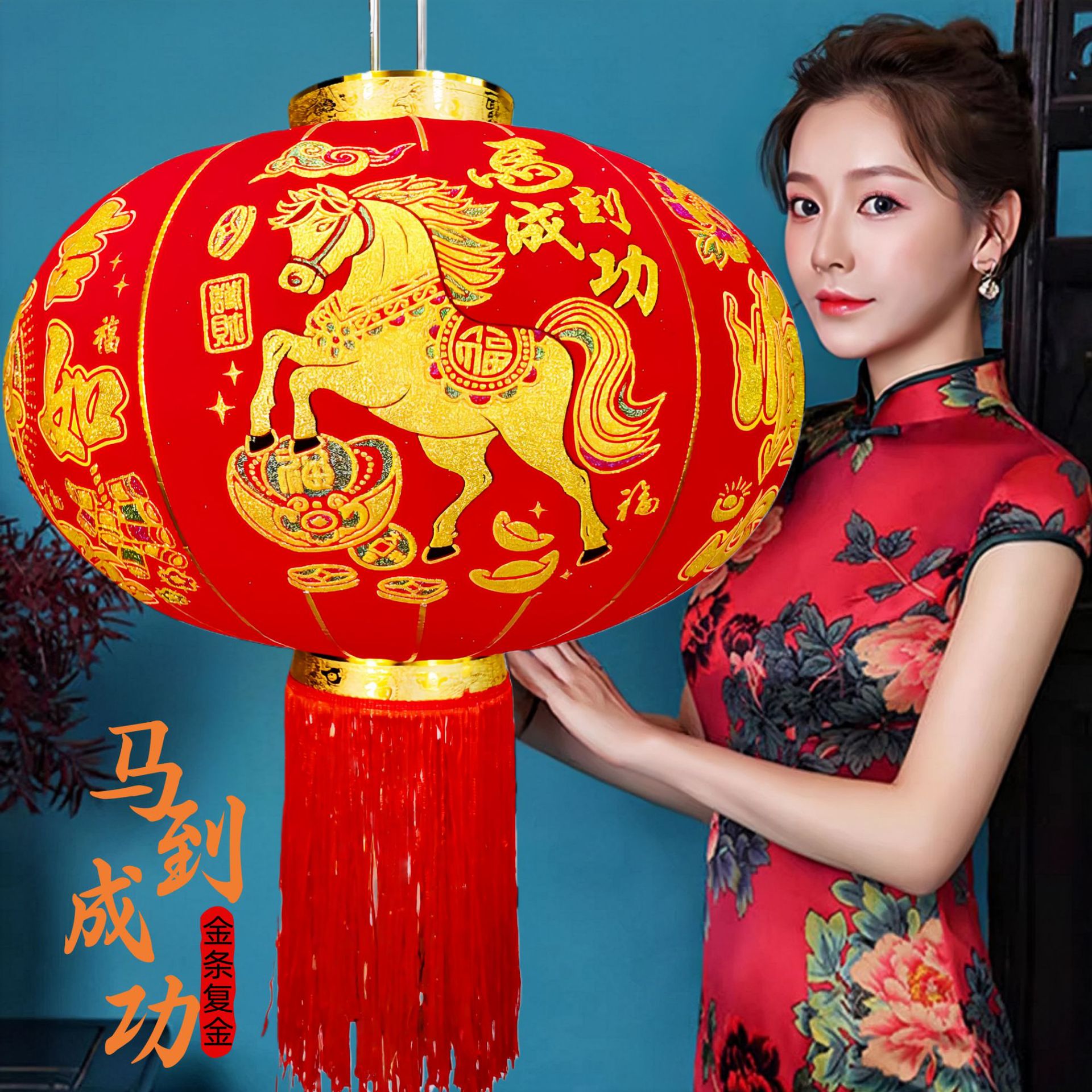 【メーカー】卸売り大紅提灯旧正月植毛提灯防水新年提灯結婚ジョーペンダント