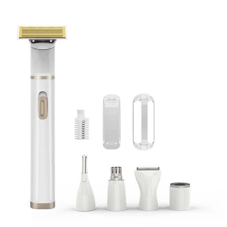 2022亚马逊新款5合1多功能女士脱毛剃毛器迷你口红电动鬓毛修眉刀