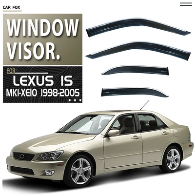 For Lexus IS rain shield rear rain eyebrow Lexus IS XE20 XE30 Window visor (Rain shield) - standard-packing-without-logo-lexus-is-mk1-xe10-1998-2005-acrylic-with-bright-strips-window-rain-shield