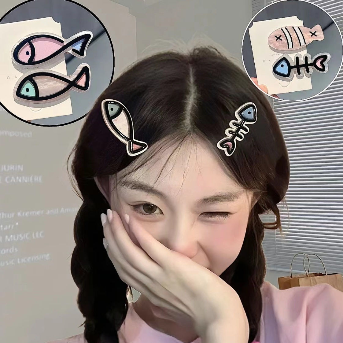 Coreano dulce ondulado punto arco clip de cabello frontal lateral clip de frangeo simple clip de cabello de boca de pato clip de cabello tocado