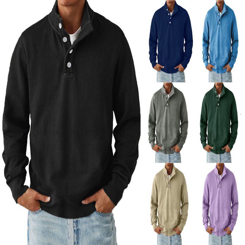 2025 New Autumn and Winter Cross-Border Women's Clothing Amazon Wish European and American Men's Buckle Sweatshirts European and American Autumn and Winter Sweatshirts