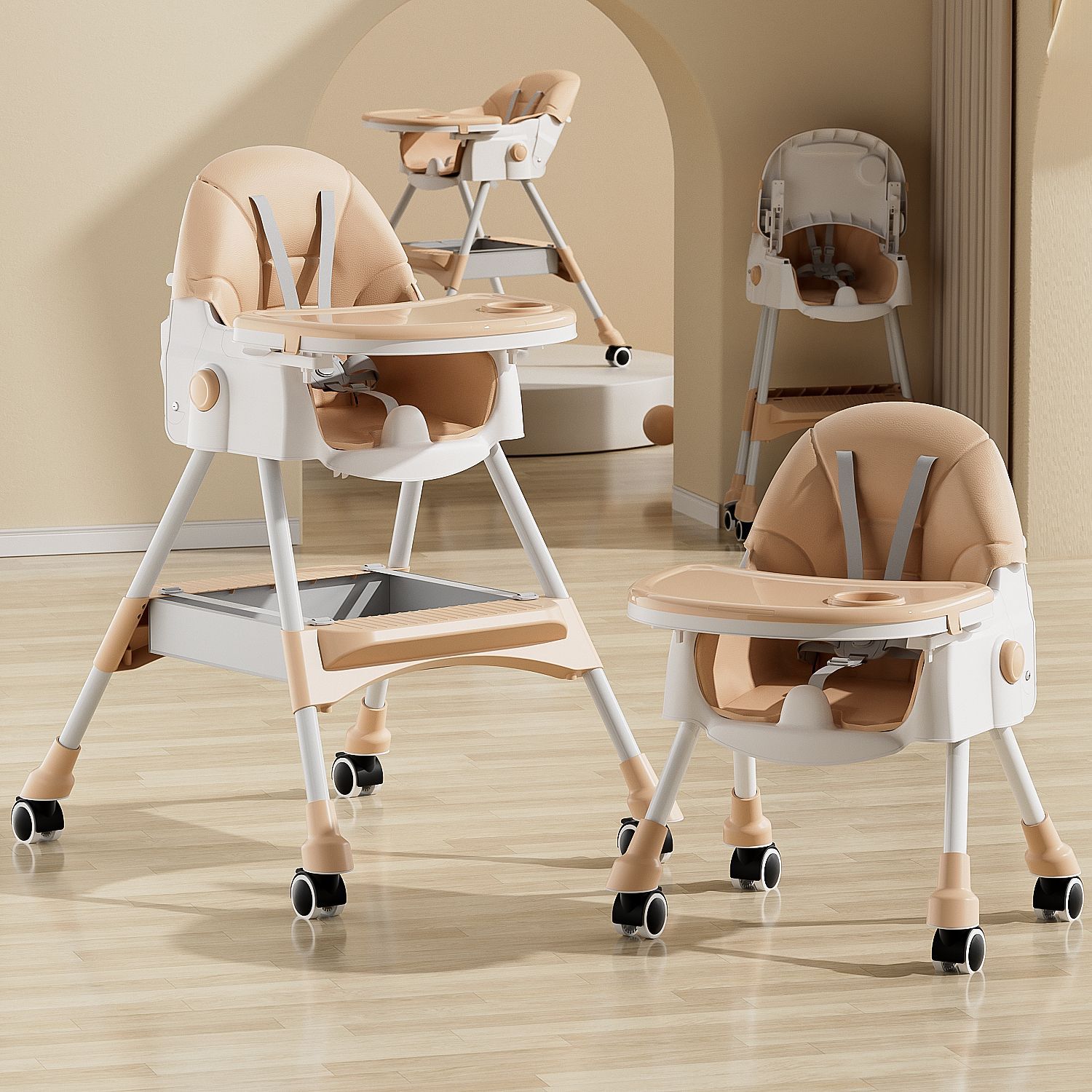 Silla de comedor para bebés, mesa y silla de comedor ajustable para niños, silla de comedor extraíble y gruesa, simple para el hogar