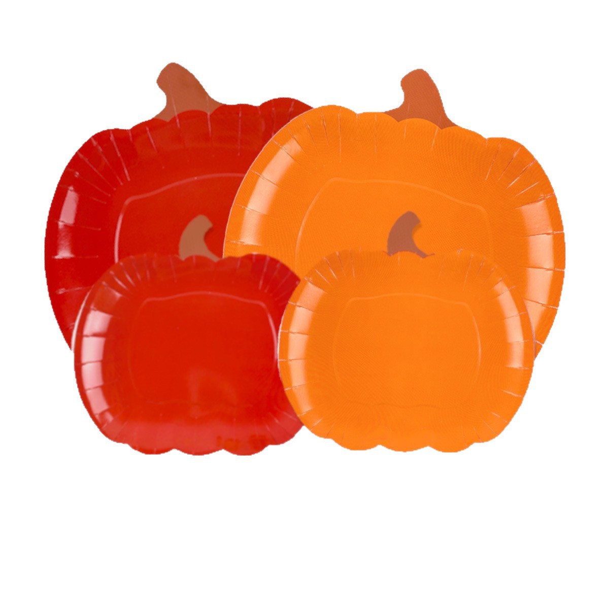 Transfronterizos Halloween forma de calabaza fiesta bandeja de papel desechable plato de fiesta conjunto de suministros de decoración