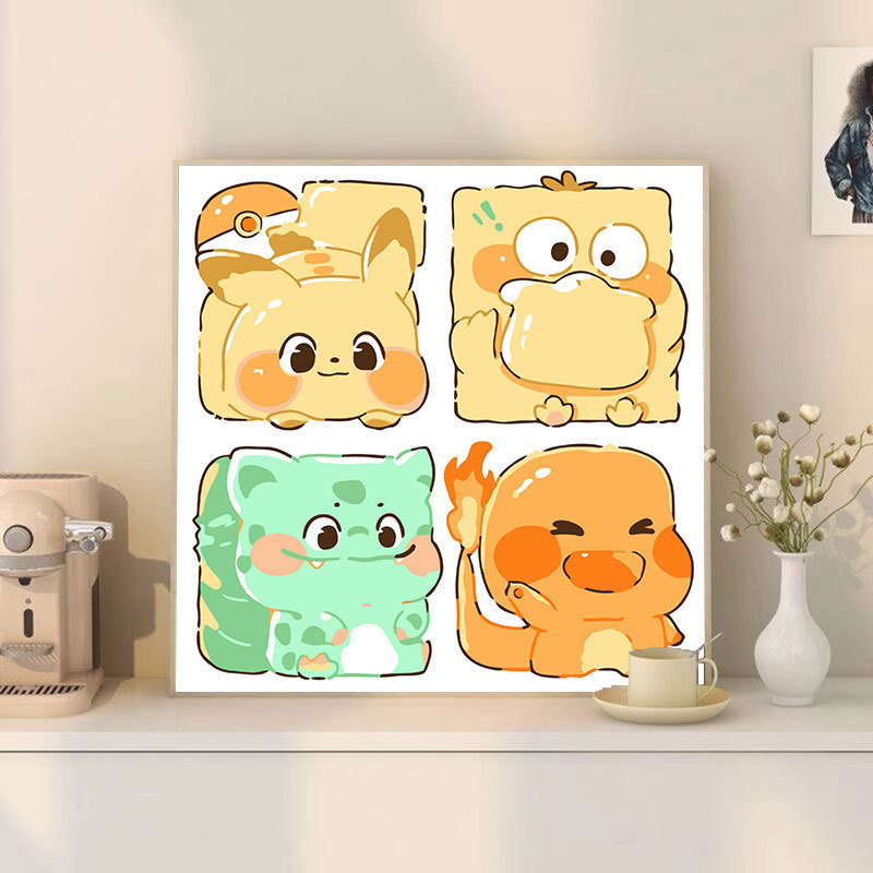 漫画 Q バージョンエッグマンパーティーシリーズ DIY デジタル油絵子供の手作り着色油絵装飾品卸売|undefined
