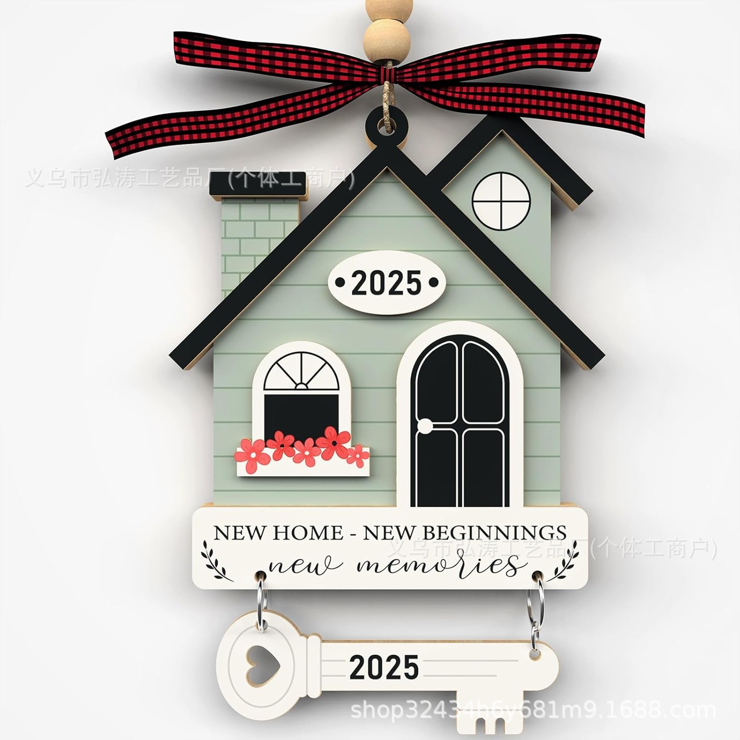 Decoración colgante 2026 nuevo mejor regalo de mudanza decoración de madera decoración para el hogar decoración del árbol de Navidad rojo