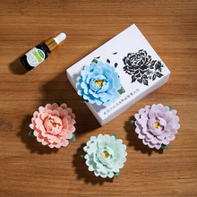 新品陶瓷纯手工牡丹花扩香器立体花朵装饰摆件居家摆件生日礼物