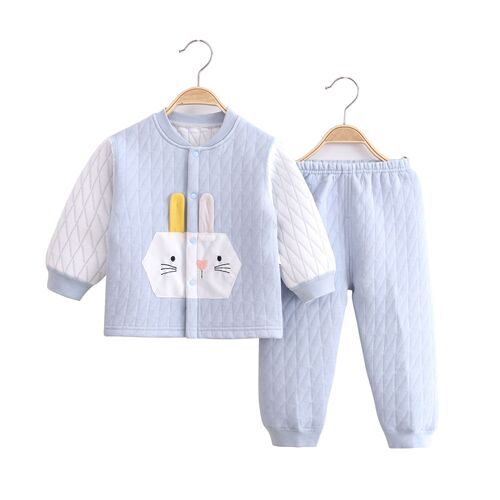 Children's underwear set, boneless baby clothes, three-layer warm folio set, baby clothes, category A spring and autumn base layer