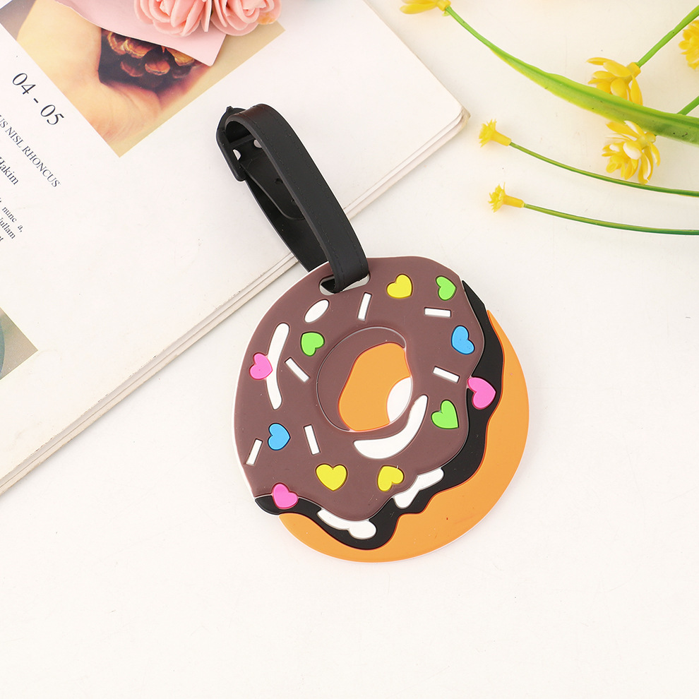 Tarjeta de equipaje de goma blanda de PVC de dibujos animados, tarjeta de facturación de embarque de silicona, etiqueta de viaje, mochila escolar para niños, lista al por mayor