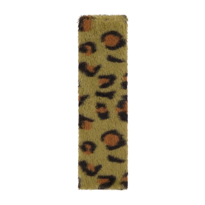 Seat belt shoulder pad Pads, Anti-Strangle Car Seat Belt - rabbit-fur-leopard-print-shoulder-pads-green