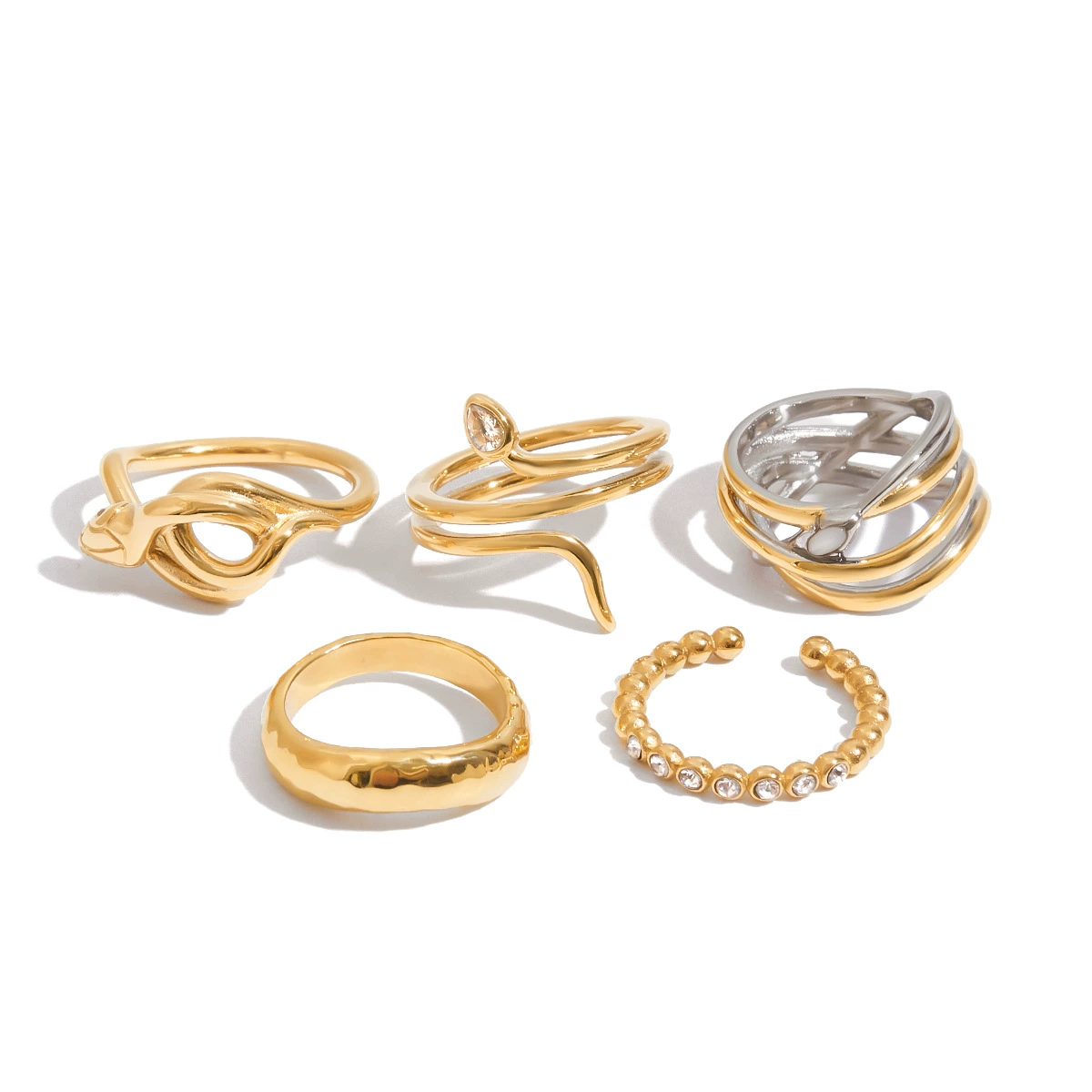 杰鼎 Genuine ring stainless steel, accessory, does not fade, light luxury style, high-quality style, (Cross-border trading)