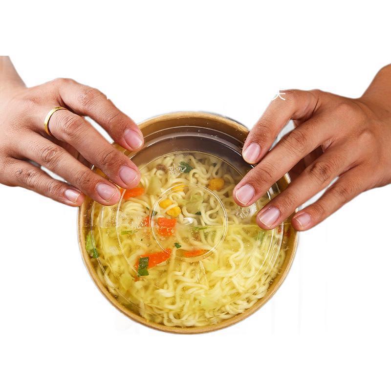 一次性牛皮纸餐盒泡面碗桶耐高温免洗饭碗纸碗家用食品级碗筷套装|undefined