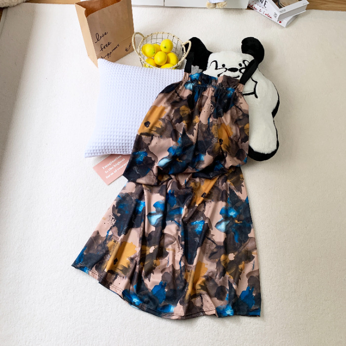 Fabricante de verano 2025 pijama de cabina pijama de niñas fresco uniforme de estudiantes vestido largo un cuello de ropa de casa