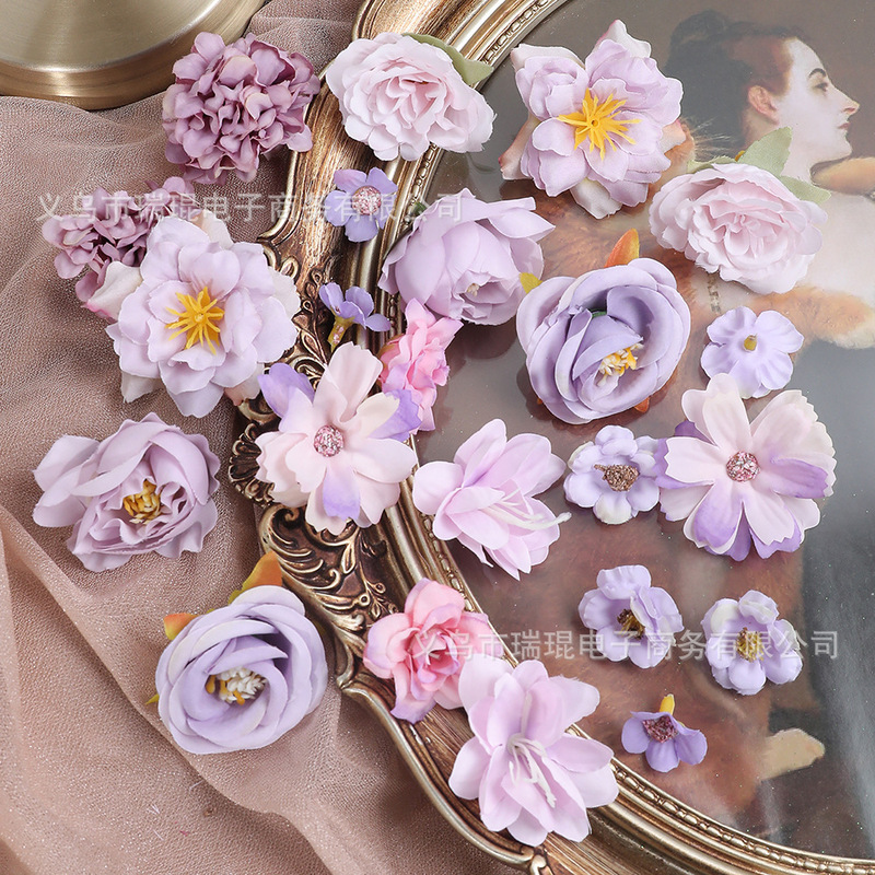 Mixed Design Combination Artificial Flowers DIY Materials Fake Flowers High-End Realistic Scene Arrangement Wedding Decoration Flowers