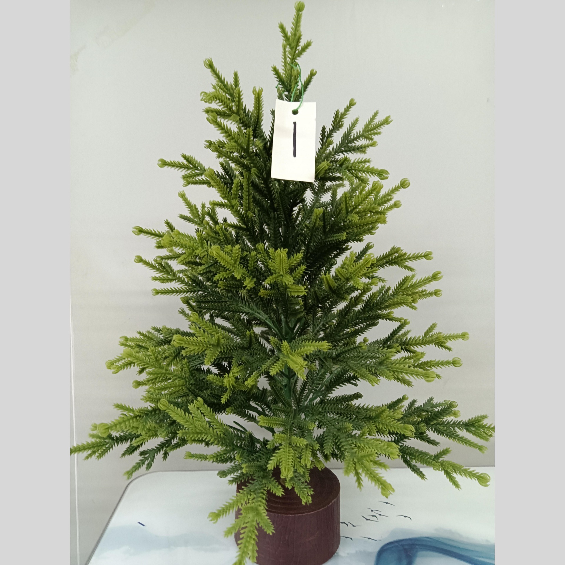 跨境迷你圣诞树摆件松树枝亚马逊圣诞树墩小型家用圣诞节摆件装饰