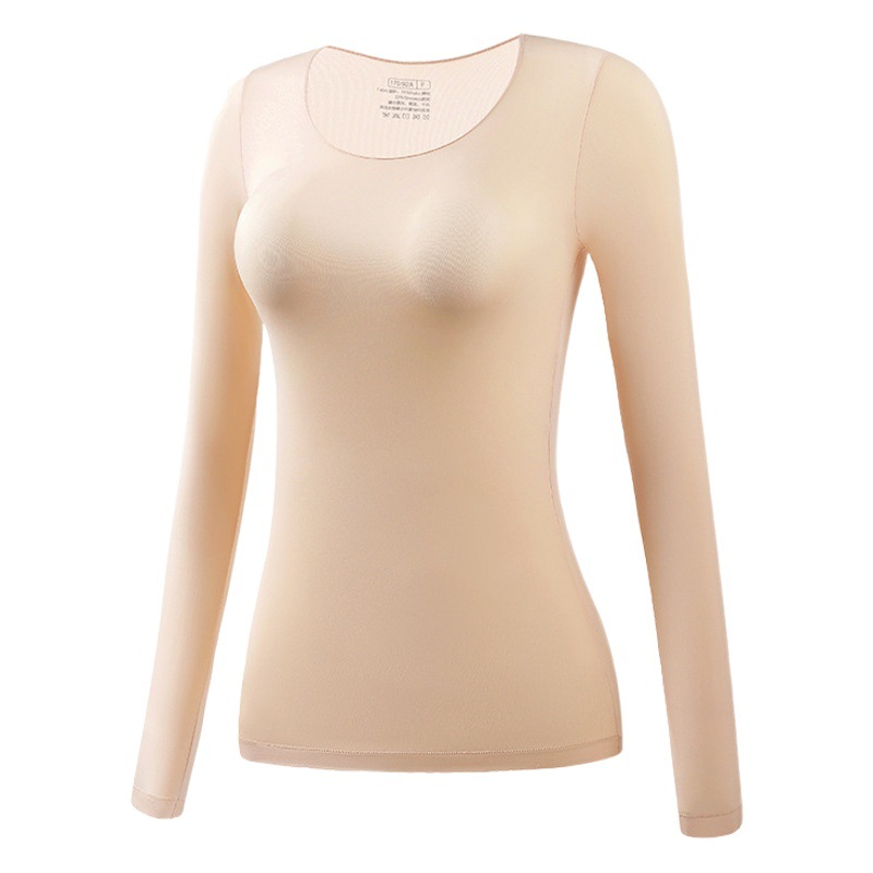 Cálido otoño e invierno nuevo hidratante sin costuras todo partido ropa de Otoño de alta elástico cómodo no vinculante ropa interior invisible ropa de fondo de piel caliente