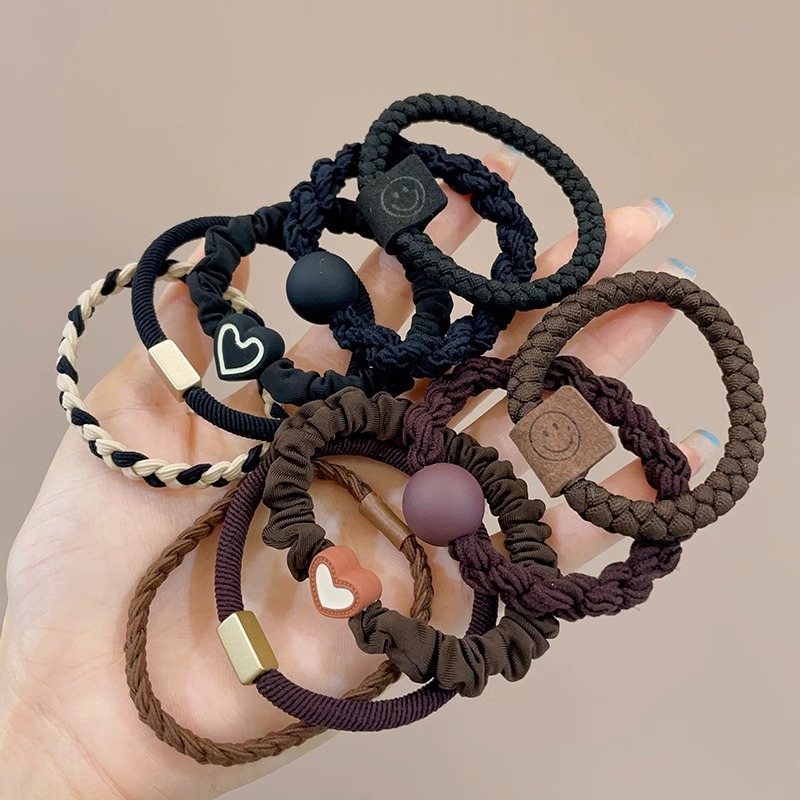 Banda de goma para mujer después de atar la cabeza, cabeza alta, cola de caballo, cuerda de pelo, temperamento, cuerda de cabeza, alta elasticidad, goma elástica duradera, simple nuevo anillo para el cabello