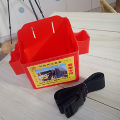 Caja de clavos de carpintería de plástico, clavos de tierra, riñonera de cubo, caja de herramientas portátil, caja de cintura de bolsillo de clavos engrosados multifunción de rejilla doble