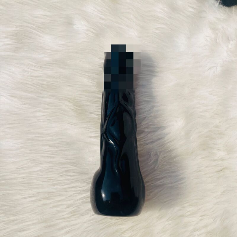 天然水晶黑曜石水晶按摩棒摆件 图 2