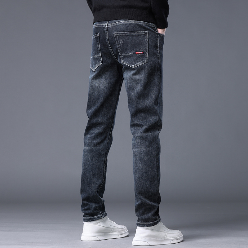 Contador de calidad casual jeans hombres moda simple juventud pantalones Nuevo estiramiento cómodo rectos