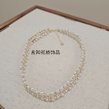 高级感法式巴比耶爆闪珍珠项链爆款锁骨链轻奢小众设计感气质颈链
