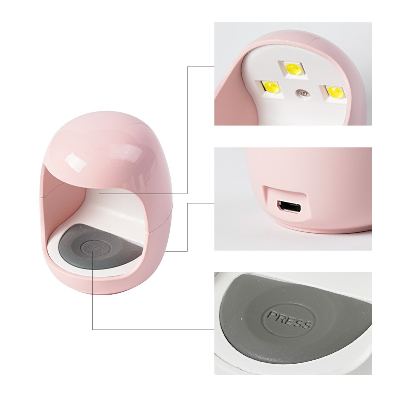 Taifei cáscara de huevo portátil LED mini manicura lámpara de fototerapia de uñas herramientas de manicura interfaz USB secador de esmalte de uñas