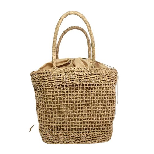  Handbag with Hollow Weaving for Women, Pastoral Style Shopping Bag, Beach and Sand Style, Trendy, Korean and Japanese INS Style