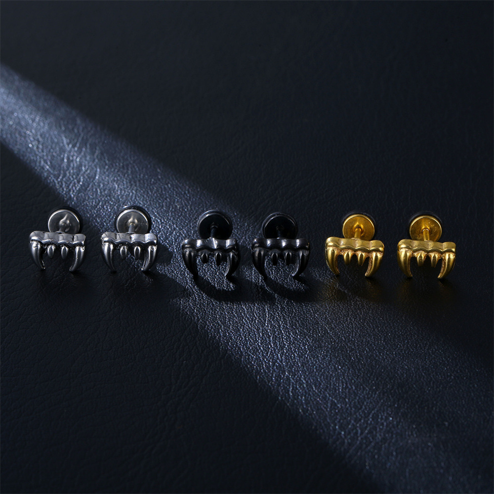 Punk Bat Stainless Steel Plating Earrings 1 Pair