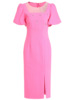 Zhili French Women's Style Dress 2024 Summer Handmade Nail Diamond Bubble Sleeves Side Split Wrapped Hip Skirt Showcase 