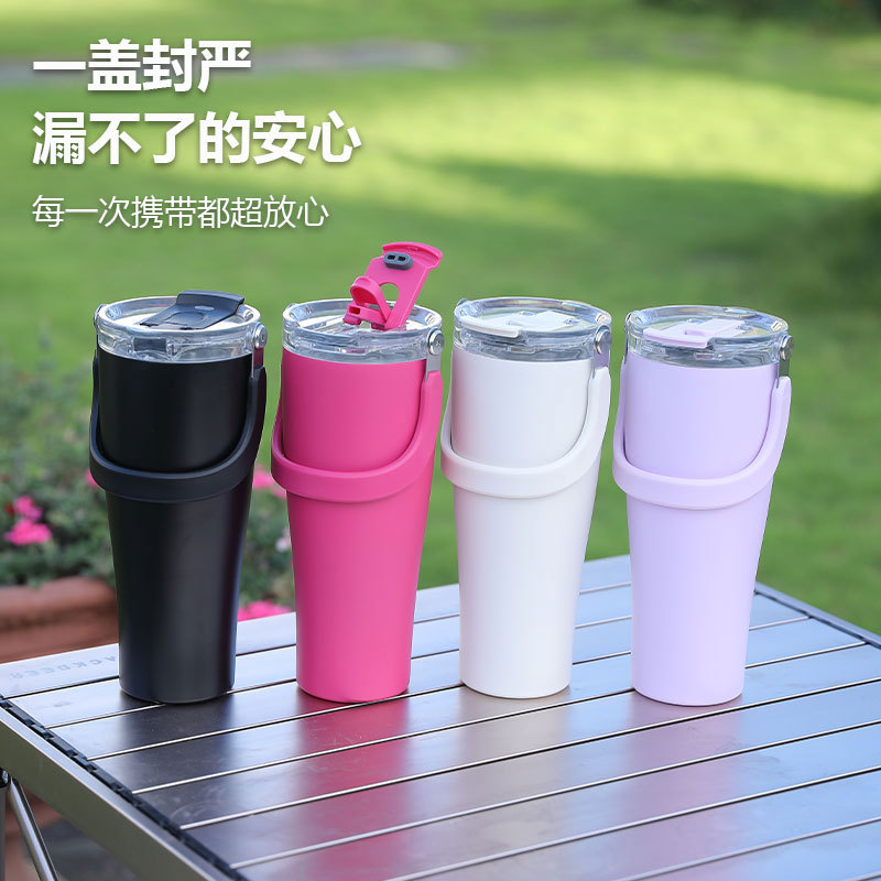 Amazon 40 Taza de agua de acero inoxidable roja Taza de oficina al aire libre Taza de aislamiento de calor de mujer Taza de acero inoxidable