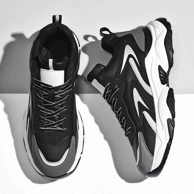 Zapatos de moda juveniles de otoño 2025, zapatos de entrenamiento deportivo de estudiantes, zapatos de cuero de papá, zapatos deportivos de tamaño grande