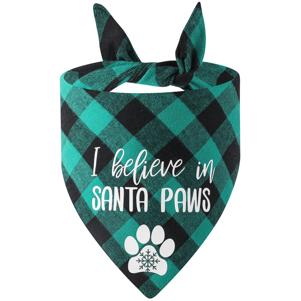 Los fabricantes nuevos transfronterizos de algodón a cuadros toalla triangular perro Toalla de saliva