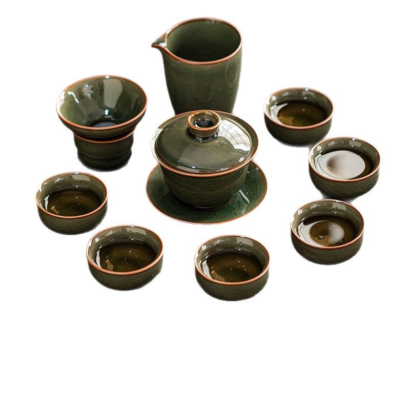 Juego de Té Kung Fu Portátil de Cerámica y Bambú Anti-escaldado para Viajes y Oficina image 5
