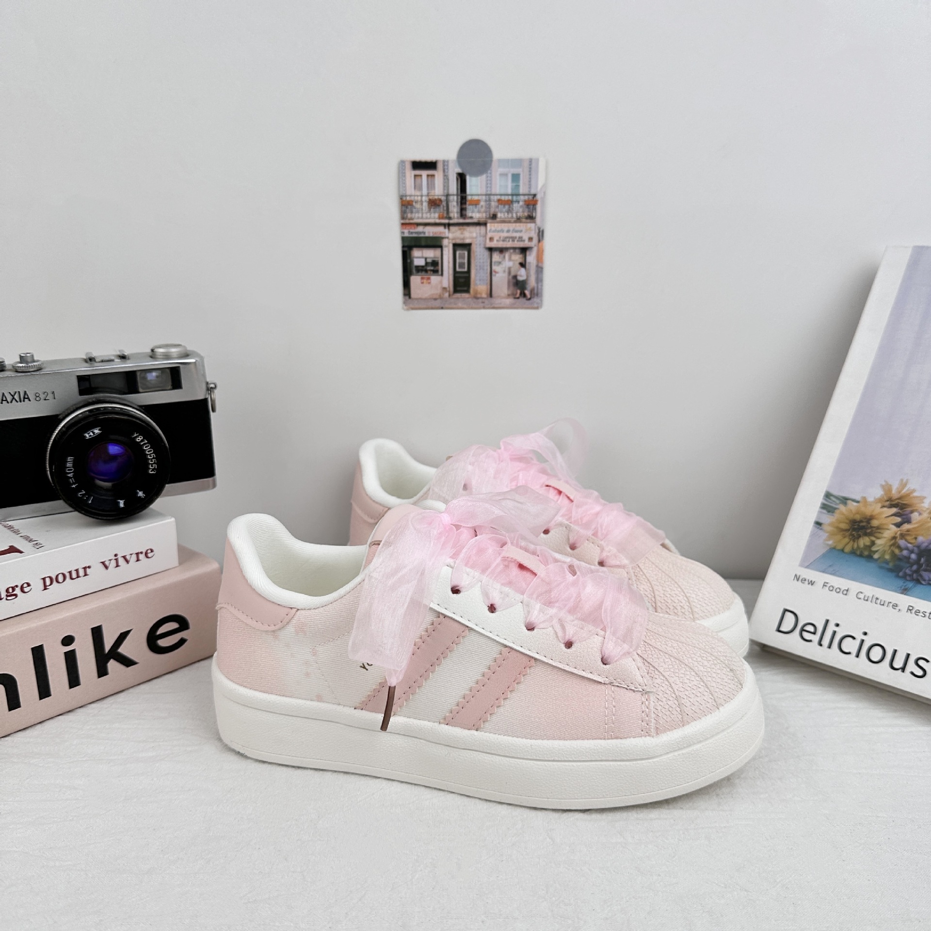 Farwave Shell cabeza zapatos blancos para mujeres 2025 nuevo verano dopamina versátil transpirable zapatos de skate de estudiantes casuales