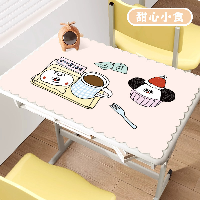 卡通儿童餐垫小学生长方形便携可折叠餐桌垫隔热防油布艺花边餐布|undefined