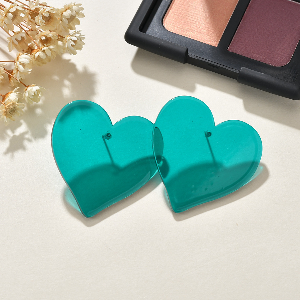 transparent heart hypoallergenic earrings