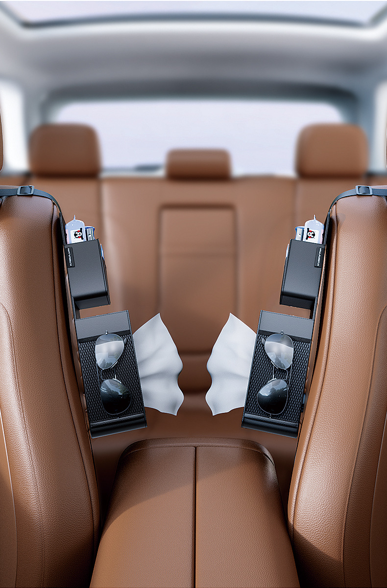 Car seat back side storage hanging bag tissue box water cup holder car multifunctional paper box car storage bag