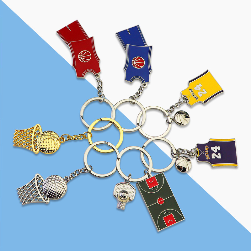 Creative Basketball Keychain Customized Basketball Box Keychain Training Class Small Gift Kobe Star School Bag Hanging Ornaments