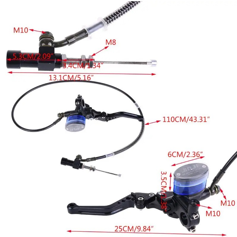 Motorcycle hydraulic clutch kit brake hose brake lever kit for Honda Yamaha Suzuki Kawasaki