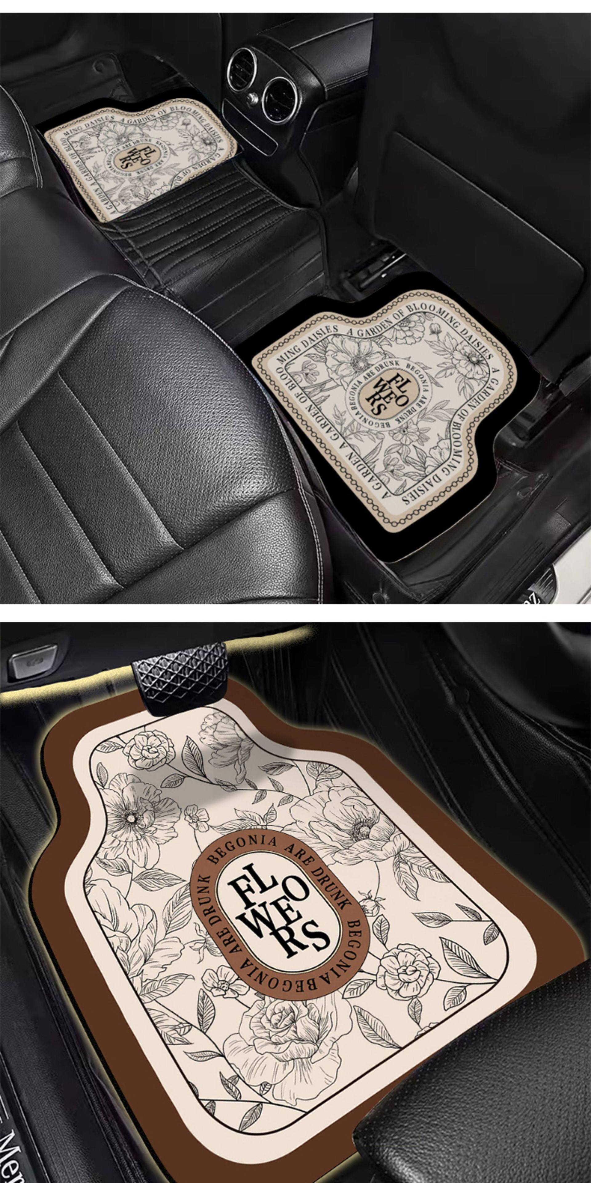 Car Floor Mats, Universal for All Seasons, High-End Diatom Mud, Non-Slip and Dirt-Resistant, Women's Car Interior Decorative Mats