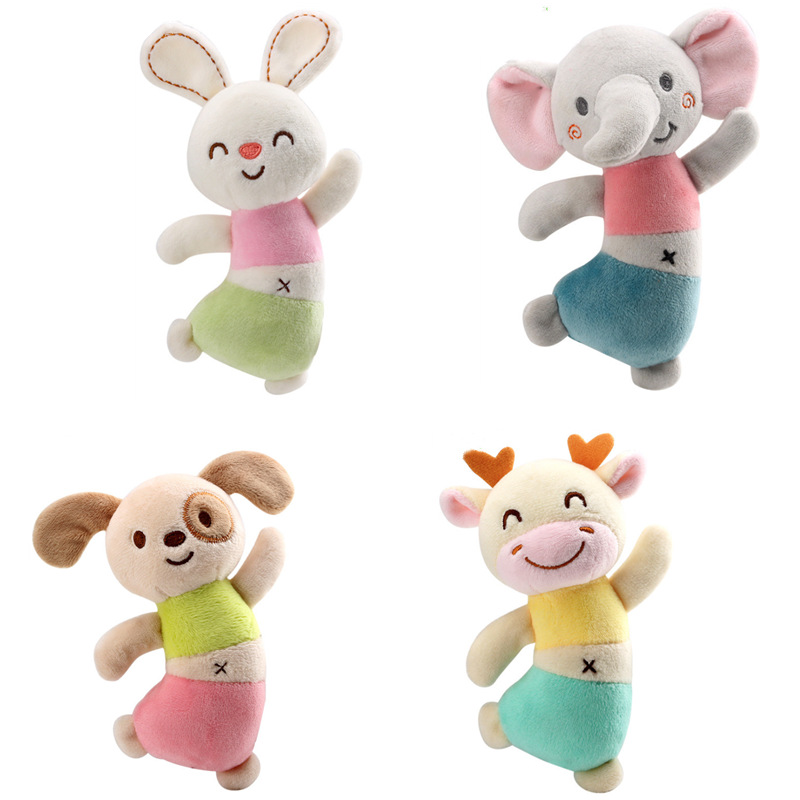 Muñeco de peluche Happymonkey con sonajero para bebés de 0 a 1 año, juguete relajante con palo BB