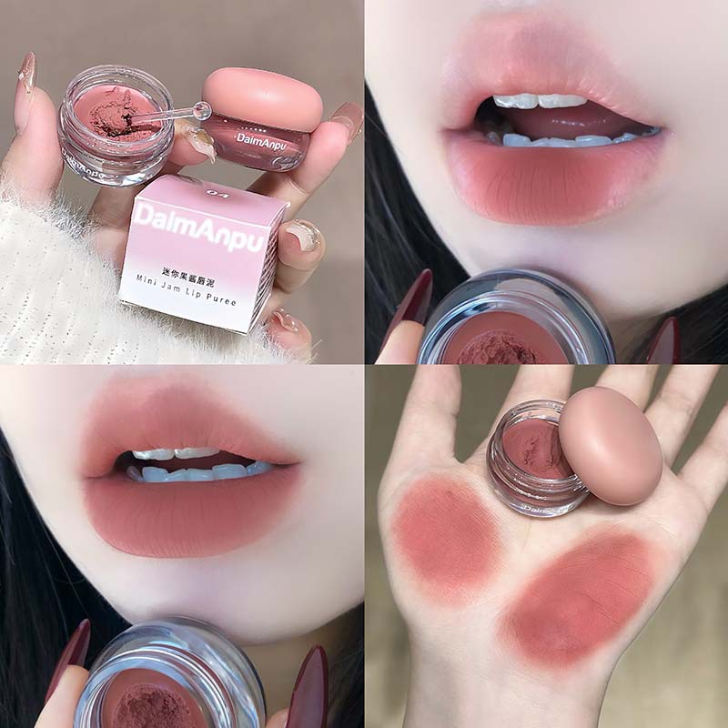 Small lipstick, matte lip balm, lip gloss, translucent shading