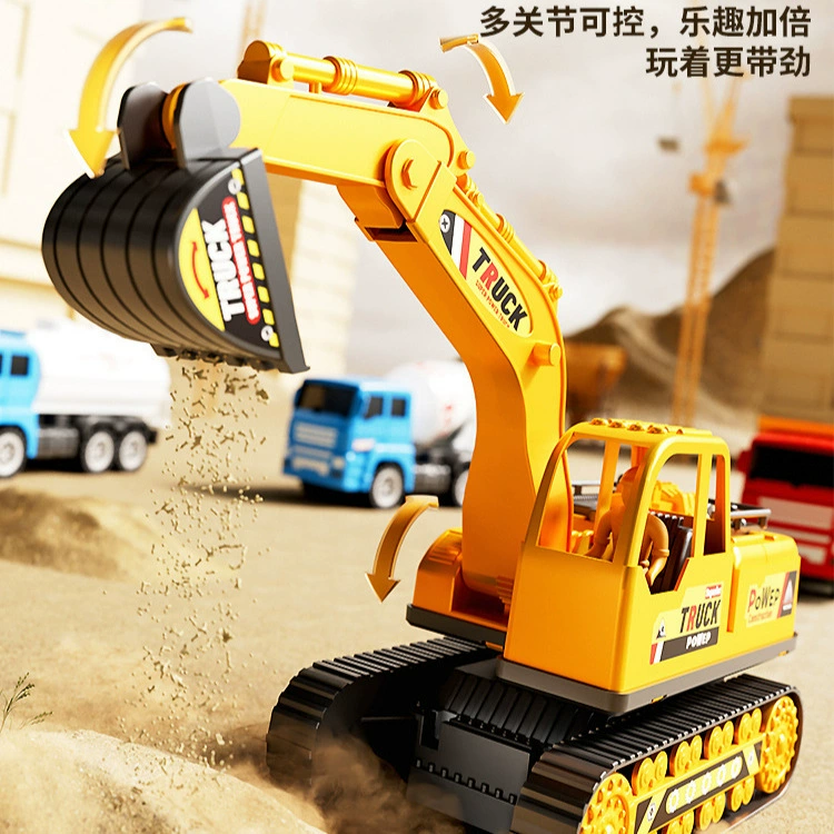 Детская большая строительная машина игрушка для мальчиков подарочный набор экскаватор грунтовочный фургон перемешивания кран 3 автомобиль 4