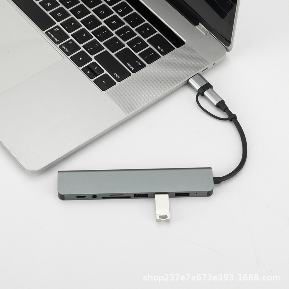 Tipo-C docking USB. Hub tablet para macbook multifunción doble cabeza 8 en 1 docking