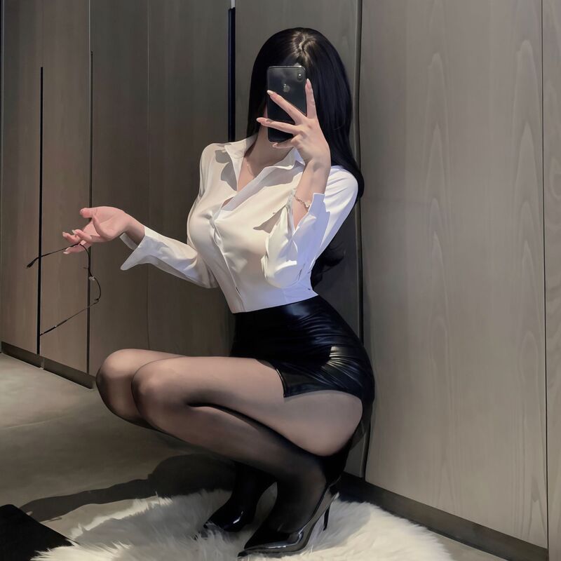 Sexy Blouse with a Mature Secretary Style, Ol Pure Desire Slim-Fit Office Bodycon Skirt Professional Outfit
